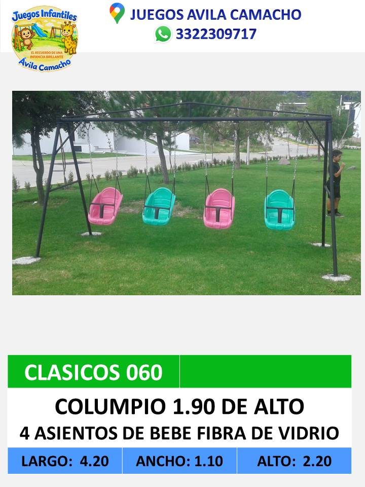 columpio  4 asientos de bebé 1.90